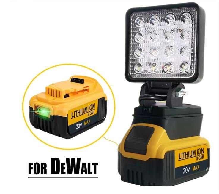 Portabel LED Arbetslampa för DeWalt 18V Batteri - 4-tums Trådlös Spotlight