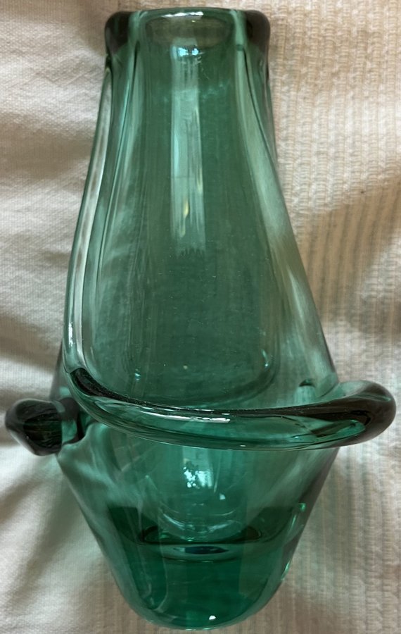 Blågrön vintage glasvas från 1950/60-talet - Frantisek Zemek