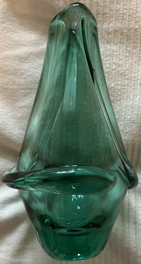 Blågrön vintage glasvas från 1950/60-talet - Frantisek Zemek