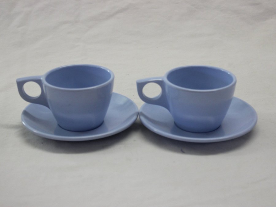 2 Vintage Picknick Kaffekopp Kaffekoppar m Fat Fundator Funco Mepal 50tal