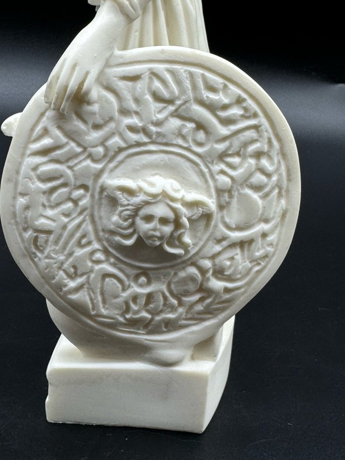 Fantastisk vintage staty i alabaster Athena med många detaljer figurin skulptur