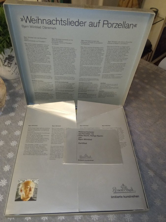 Stor B.Wiinblad jultallrik 1983,begränsad konstserie,original kartong certifikat