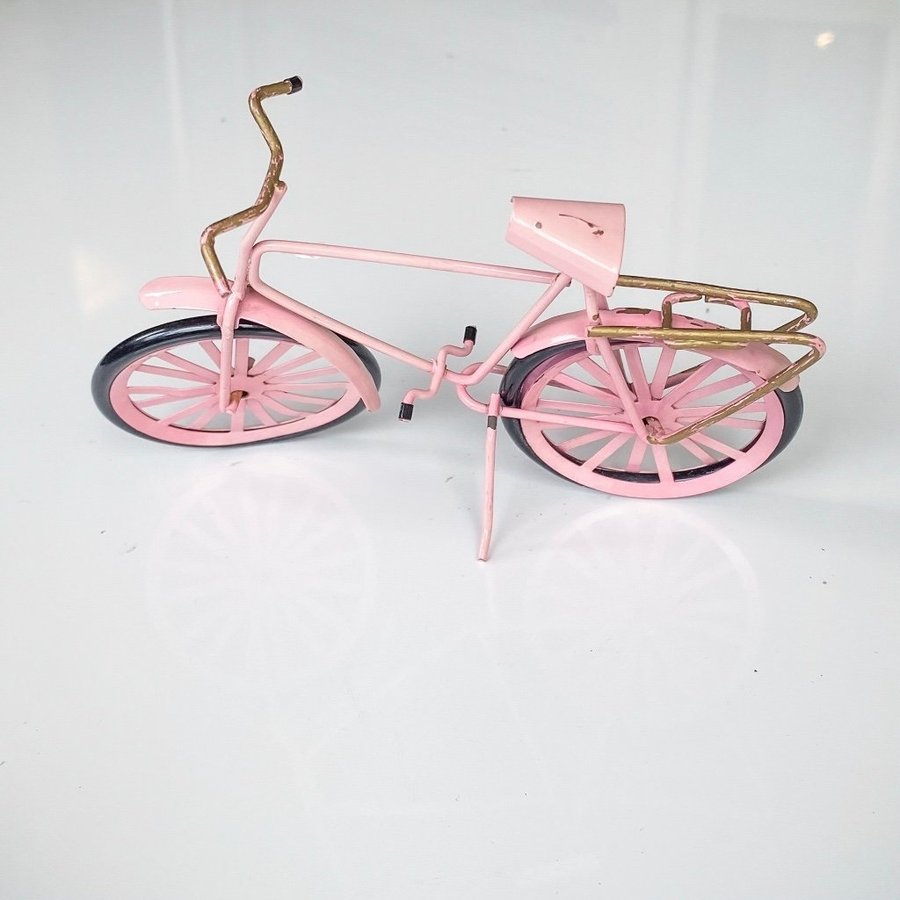 Metallcykel 80-tal Rosa Retro nostalgi Miniatyr