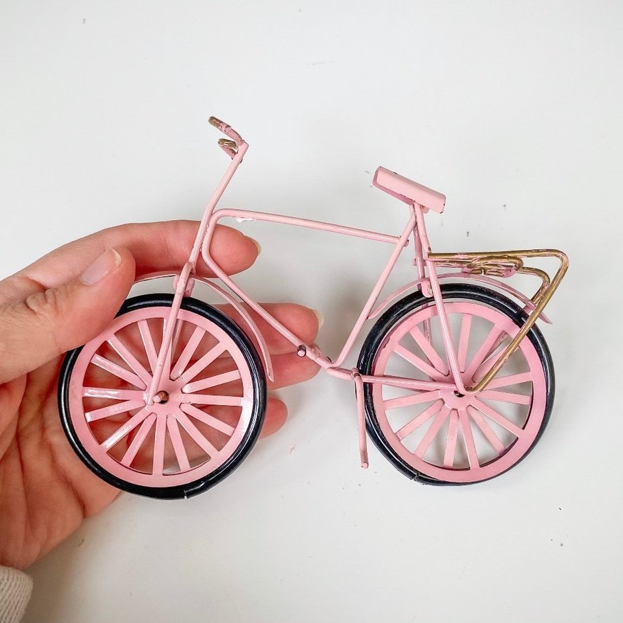 Metallcykel 80-tal Rosa Retro nostalgi Miniatyr