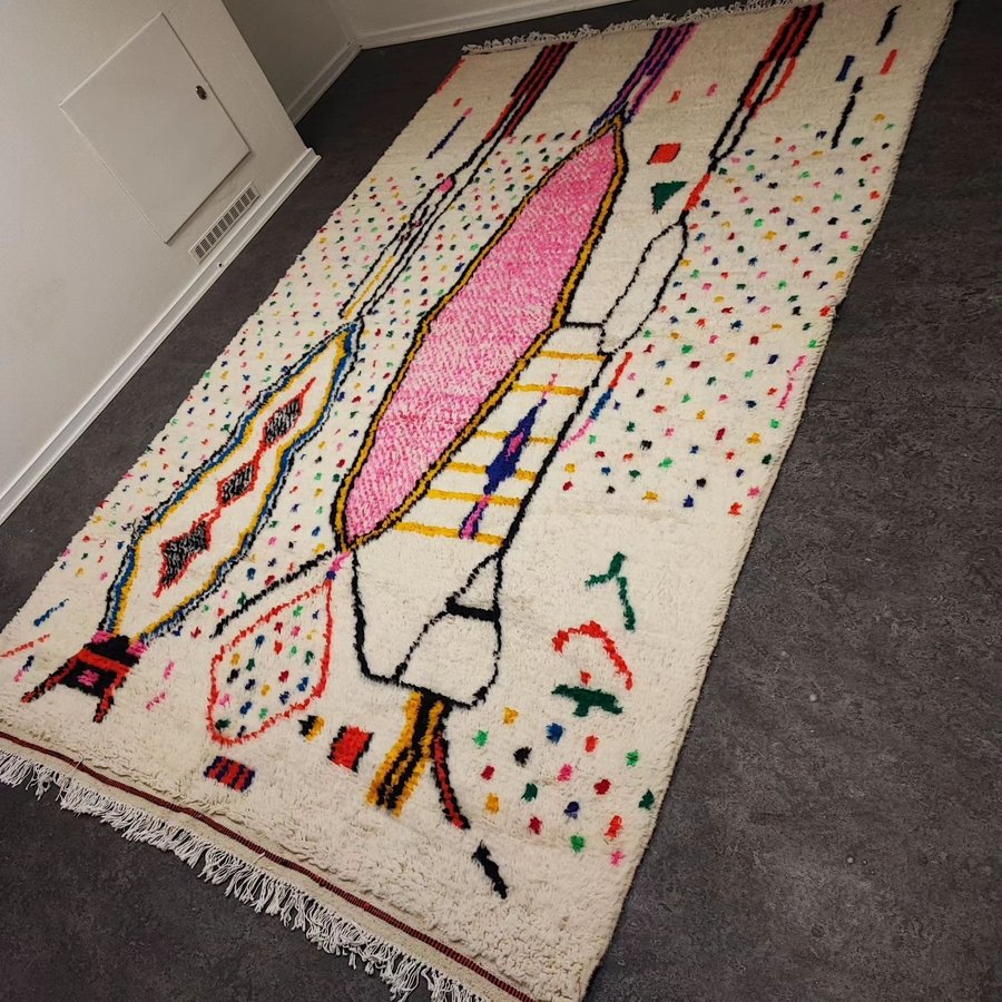 Unik äkta ull Berber matta 200×300 cm