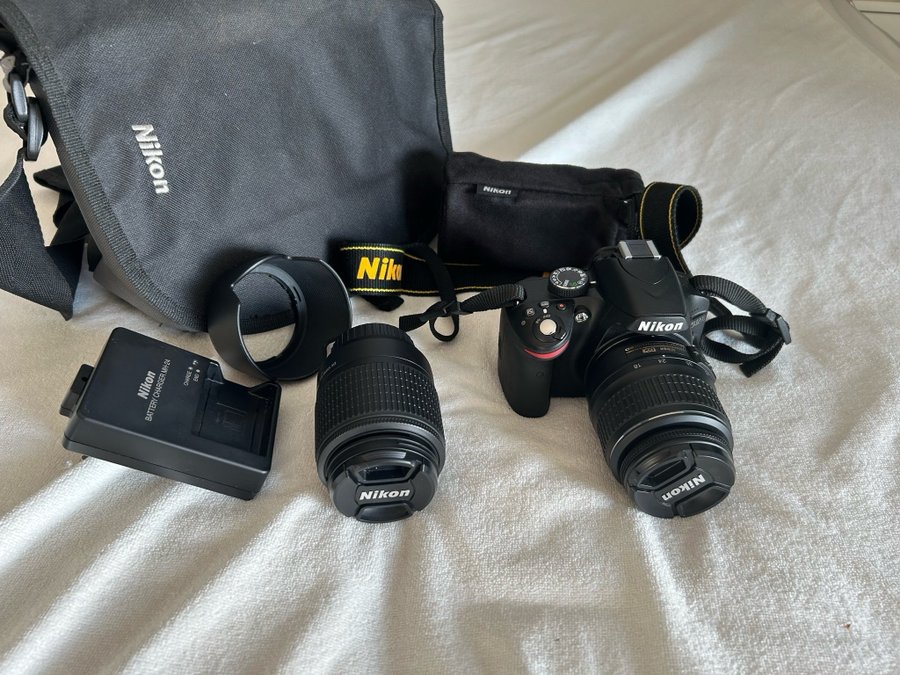 Nikon D3200 med objektiv