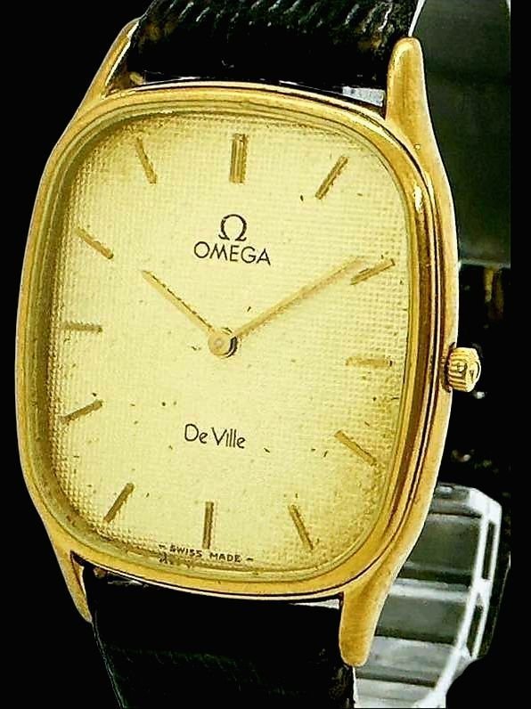 Vintage Golden Shadow Omega Deville Herrklocka 80s