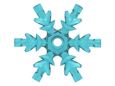 Trans-Light Blue Rock 4 x 4 Crystal Ice Snowflake - LEGO - x789