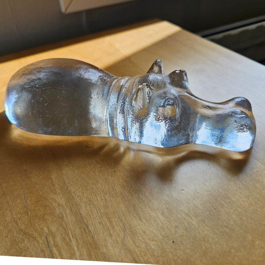 Glasfigur Flodhäst