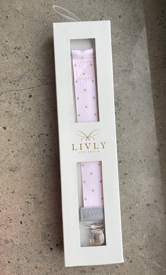 LIVLY Pacifier Clip - Rosa med guldprickar