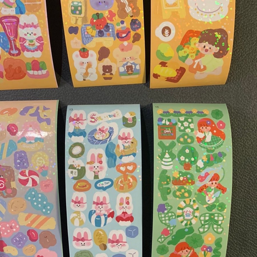 Klistermärken kawaii Sticker Set med 10st ark