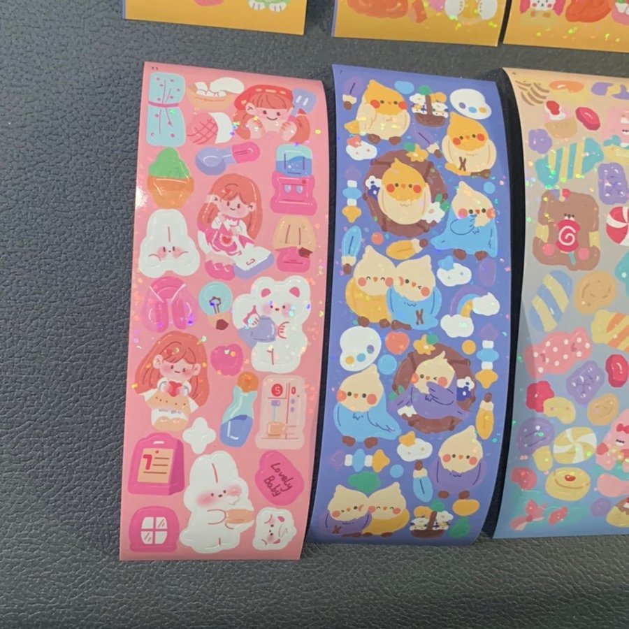 Klistermärken kawaii Sticker Set med 10st ark