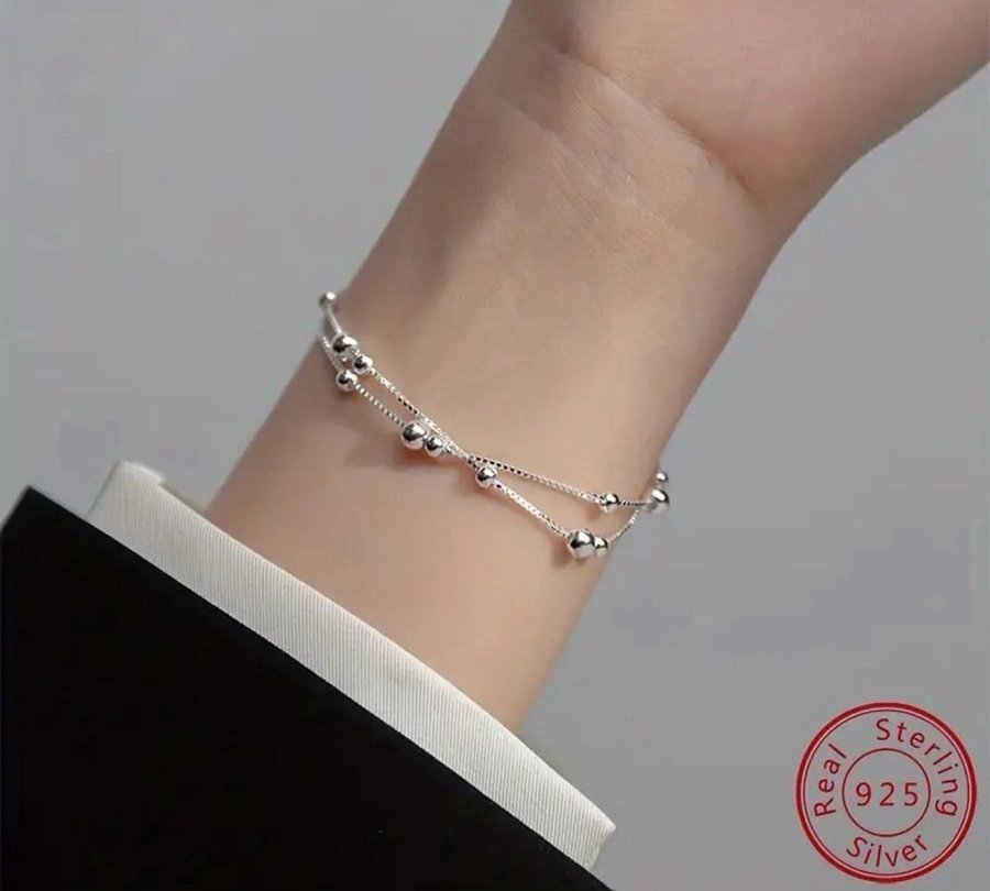 Helt ny ÄKTA 925 Sterling Silver stämplad armband