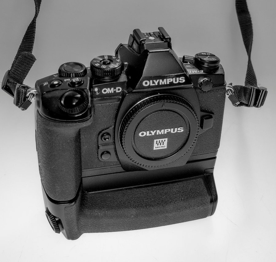 Olympus OM-D E-M1 black finish.