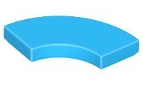 Dark Azure Tile Round Corner 2 x 2 Macaroni - LEGO - 27925