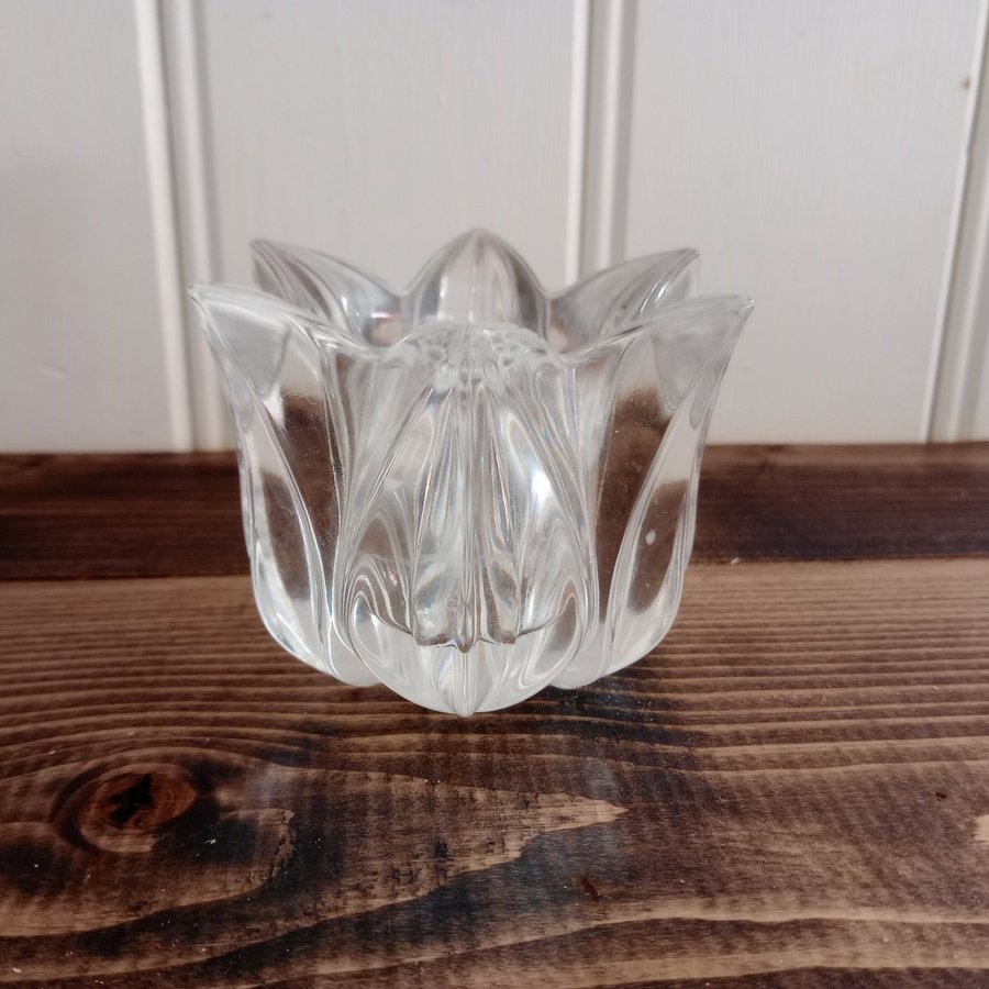 LJUSLYKTA - VINTAGE KOSTA BODA - GLAS - CRYSTAL ROSE