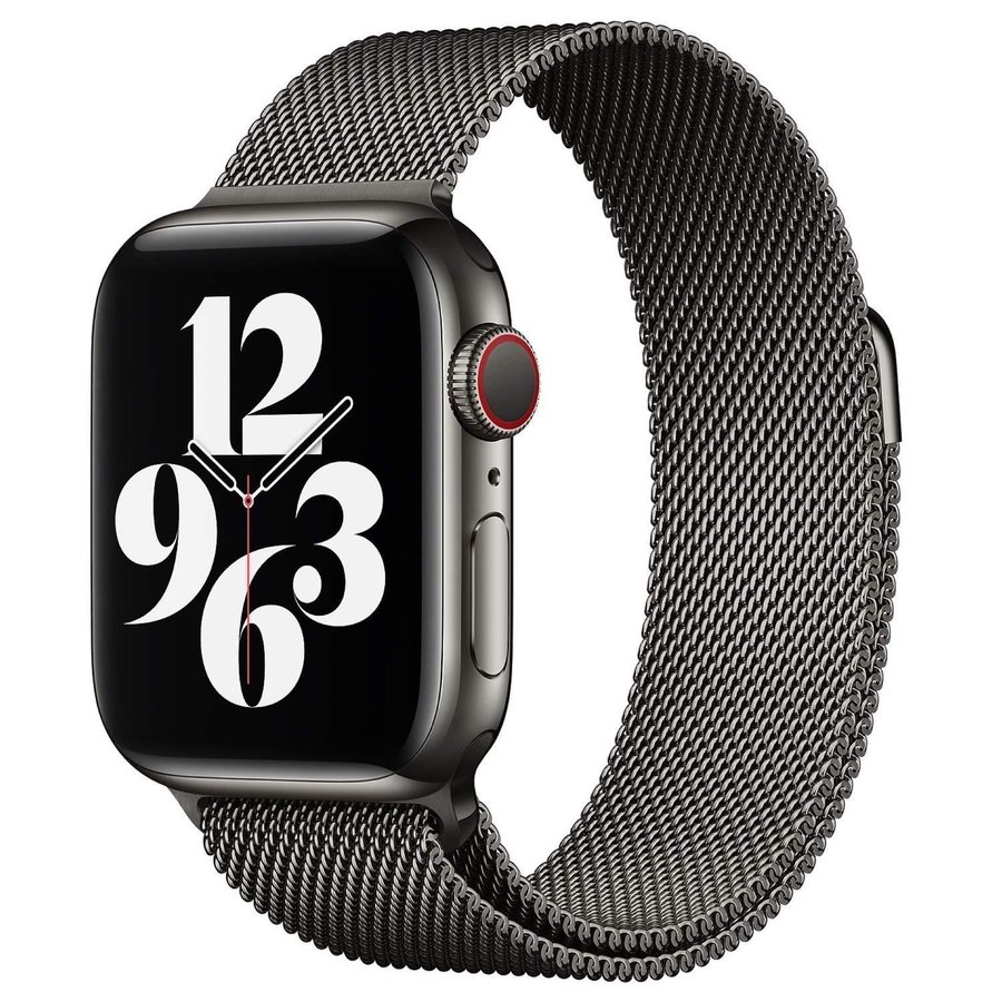 Milanesisk Loop 44/45/46/49mm Apple Watch Armband - GRAFITGRÅ