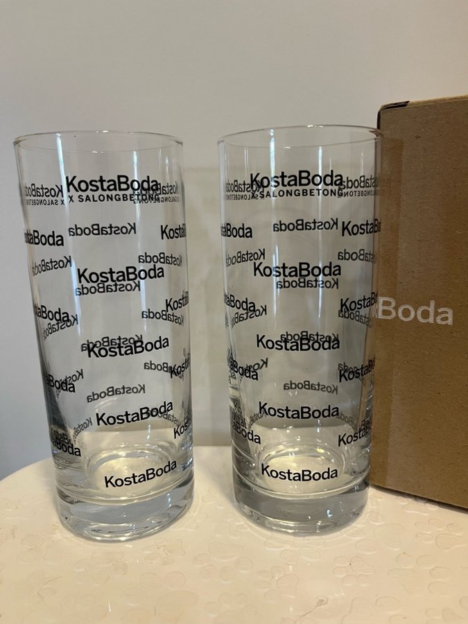 2 st nya highballglas från Kosta Boda Salong Betong