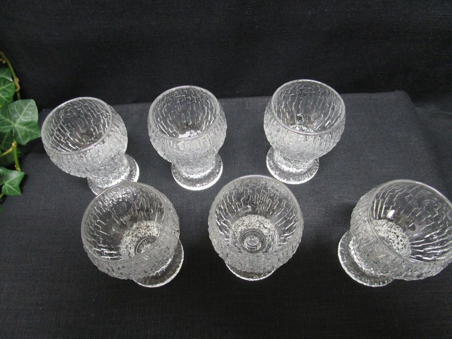 6 st. Snapsglas - Glas - "Kekkerit" - Timo Sarpaneva - Iittala