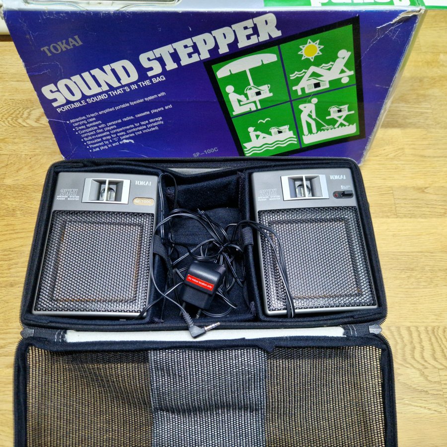 Tokai SP-100C Sound Stepper Amplified Portable 2-Way Speaker System Vintage hifi