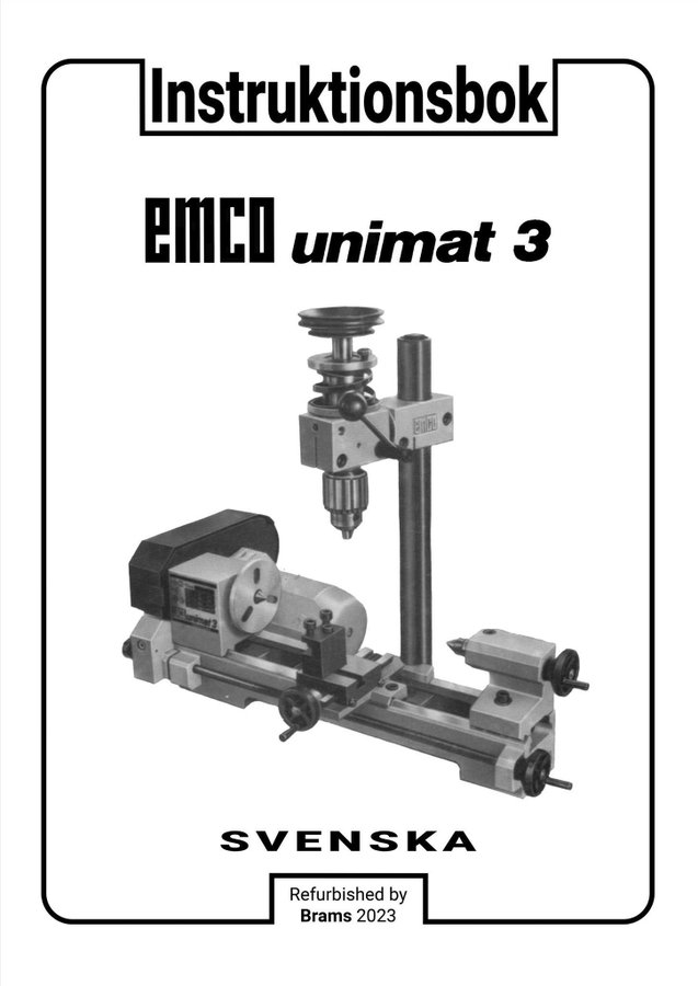 EMCO Unimat 3 Instruktionsbok, svensk.