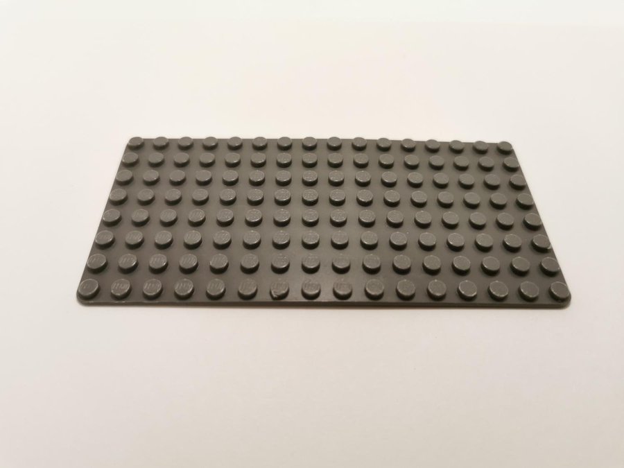 Lego - platta - baseplate - tunn botten - 8x16 - part 3865 - mörkgrå (bluish)