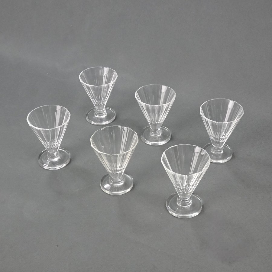 6 st äldre kristallglas glas i kristall likörglas retro vintage