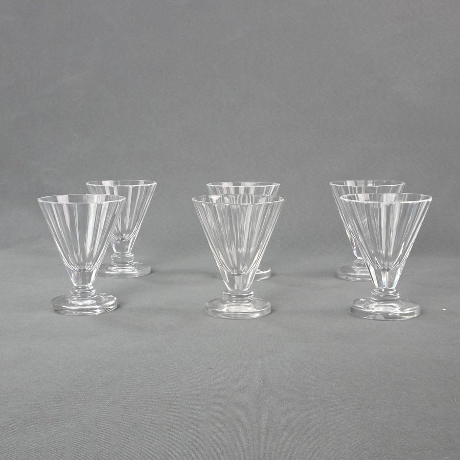 6 st äldre kristallglas glas i kristall likörglas retro vintage