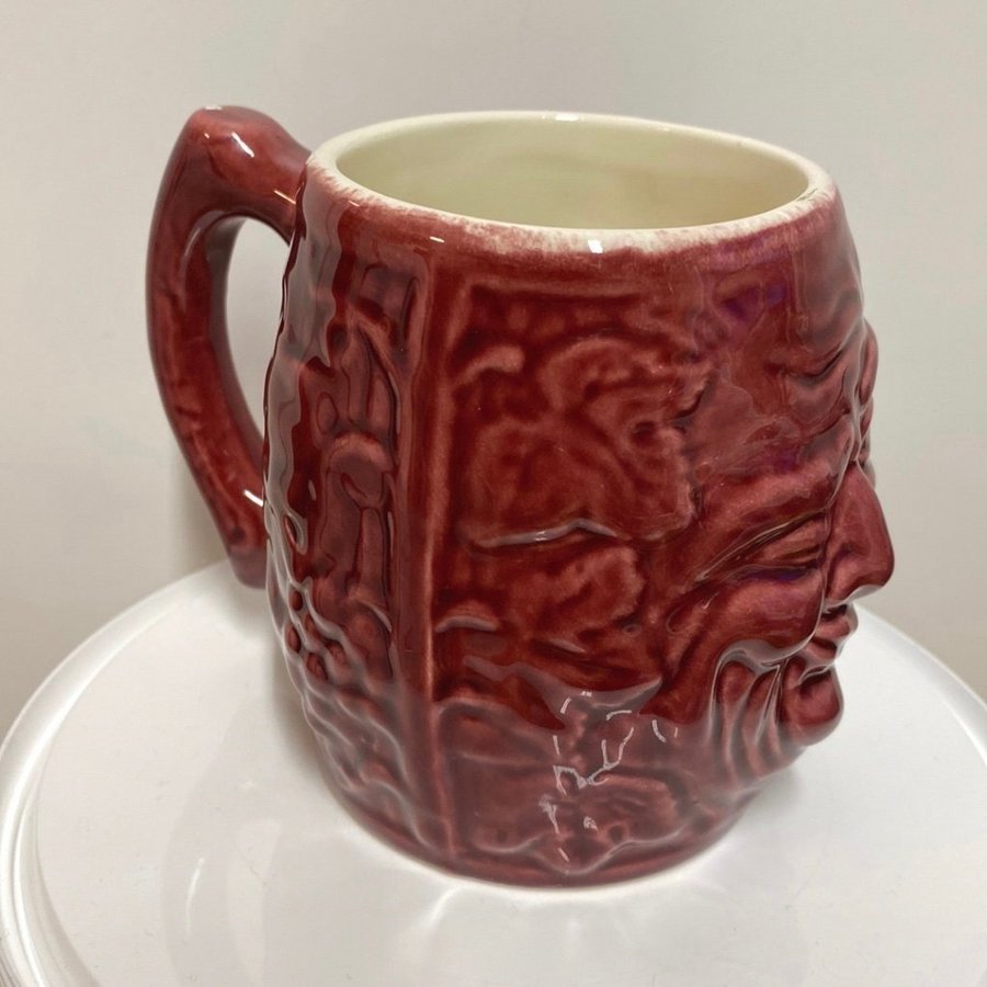 Mugg Tyskland Tasse Germany vinröd relief keramik retro tekopp chokladkopp