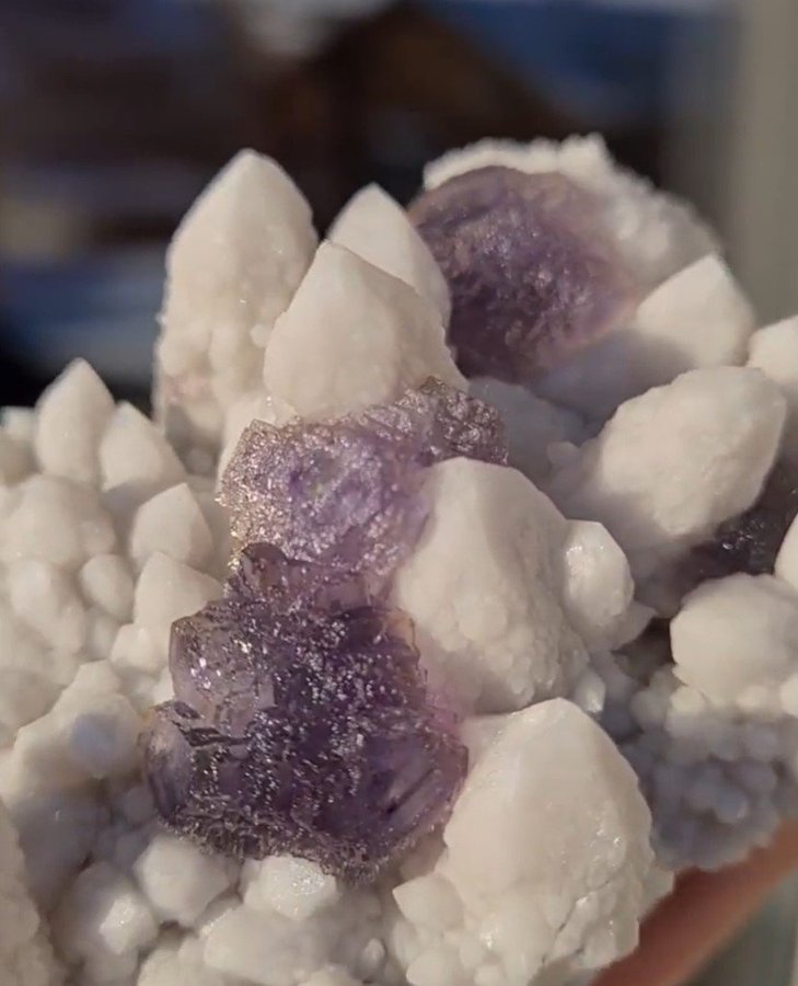 Stepped octahedral Fluorite  Quartz from Inner Mongolia, China