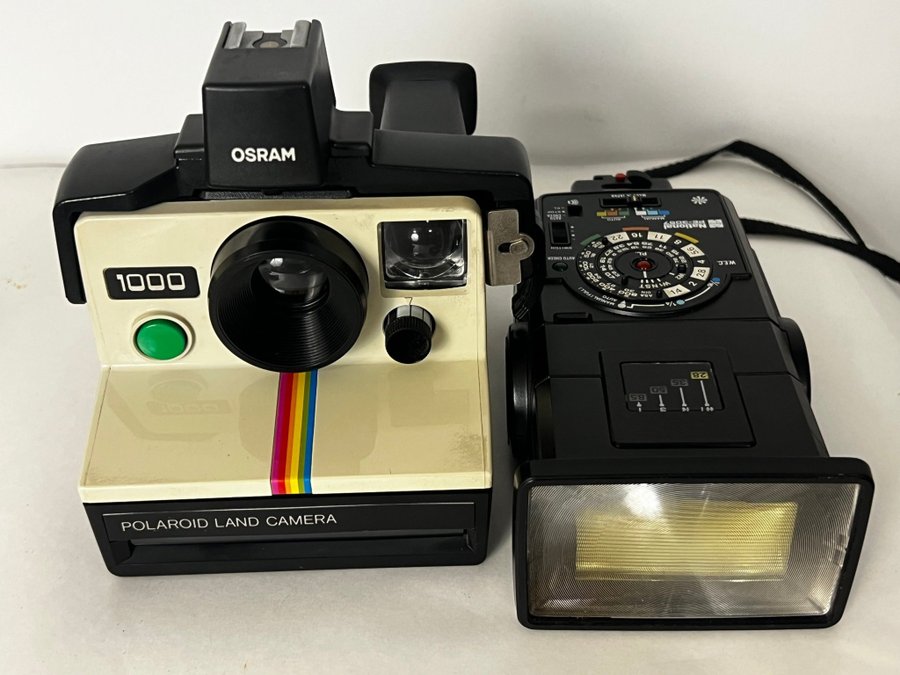 Polaroid Land Camera med blixt