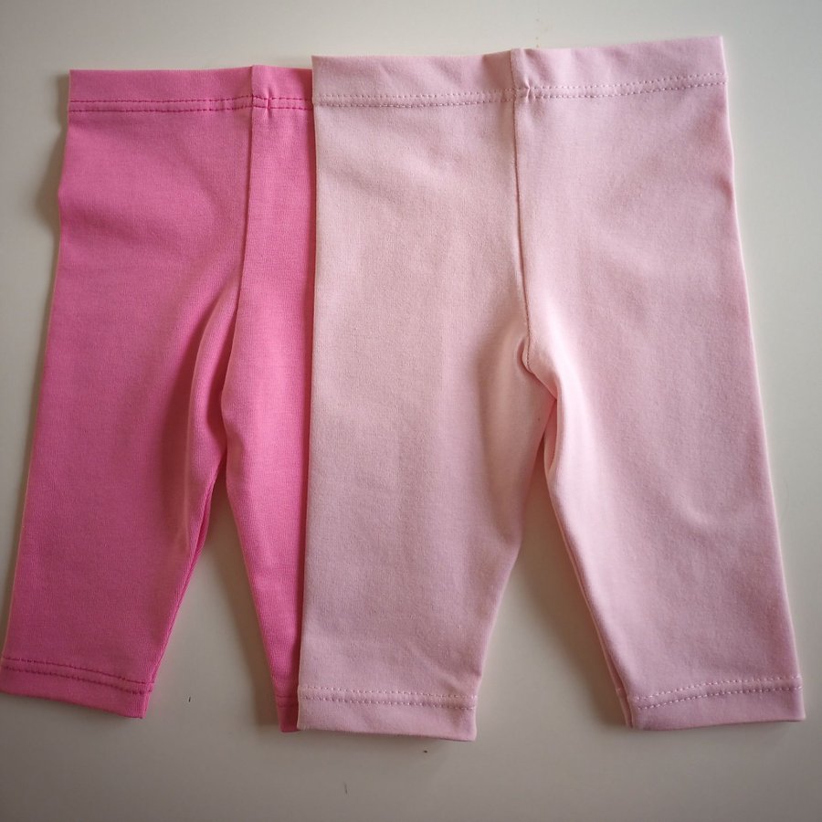 Rosa! 2 st Leggings / Byxor till docka i Skrållans stl 45-48cm