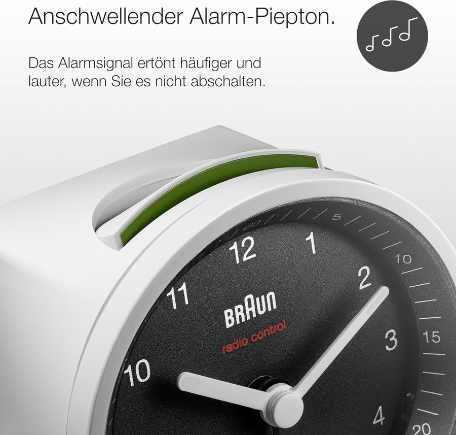 NY Braun klassisk analog klocka med snooze | BC01WB-DCF | Ord.pris 199kr