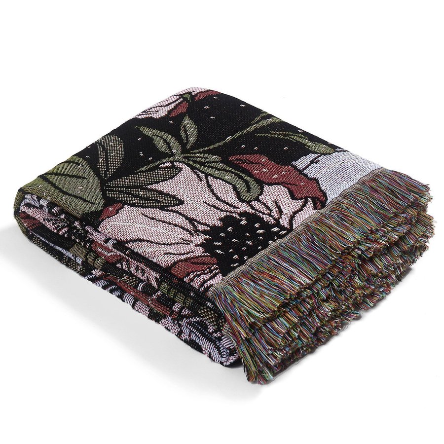 Bohemian sofa dustproof blanket outdoor camping carpet tapestry flower,130*160cm