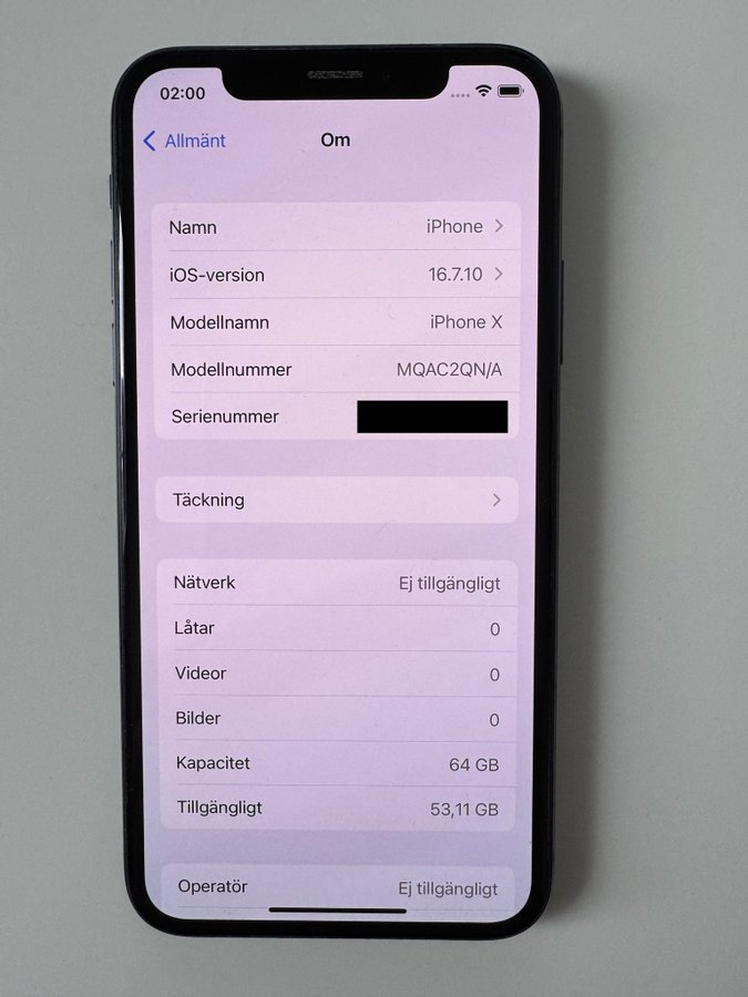 iPhone X Svart 64 Gb