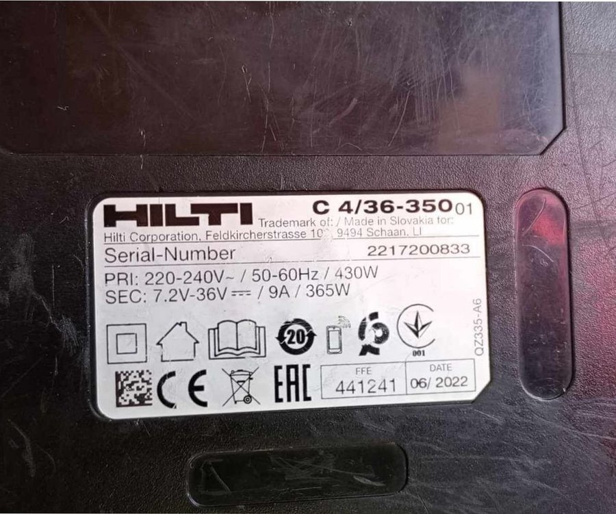 Hilti batteriladdare C 4/36-350