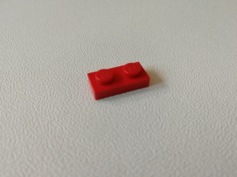 Lego - plate - platt - bas - 1x2 - part 3023 - röd