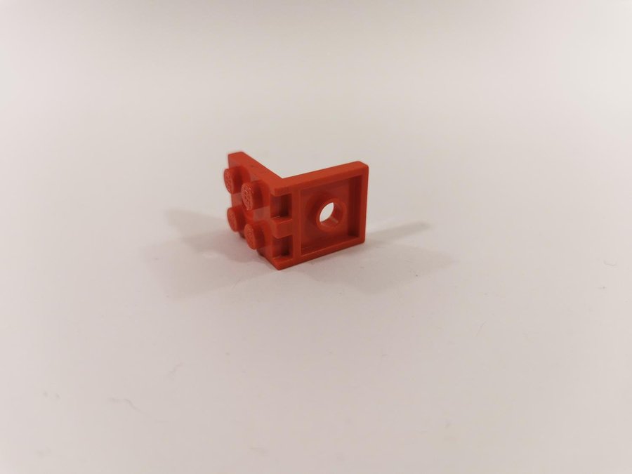 Lego - bracket - vinklad - 2x2 2x2 - part 3956 - röd