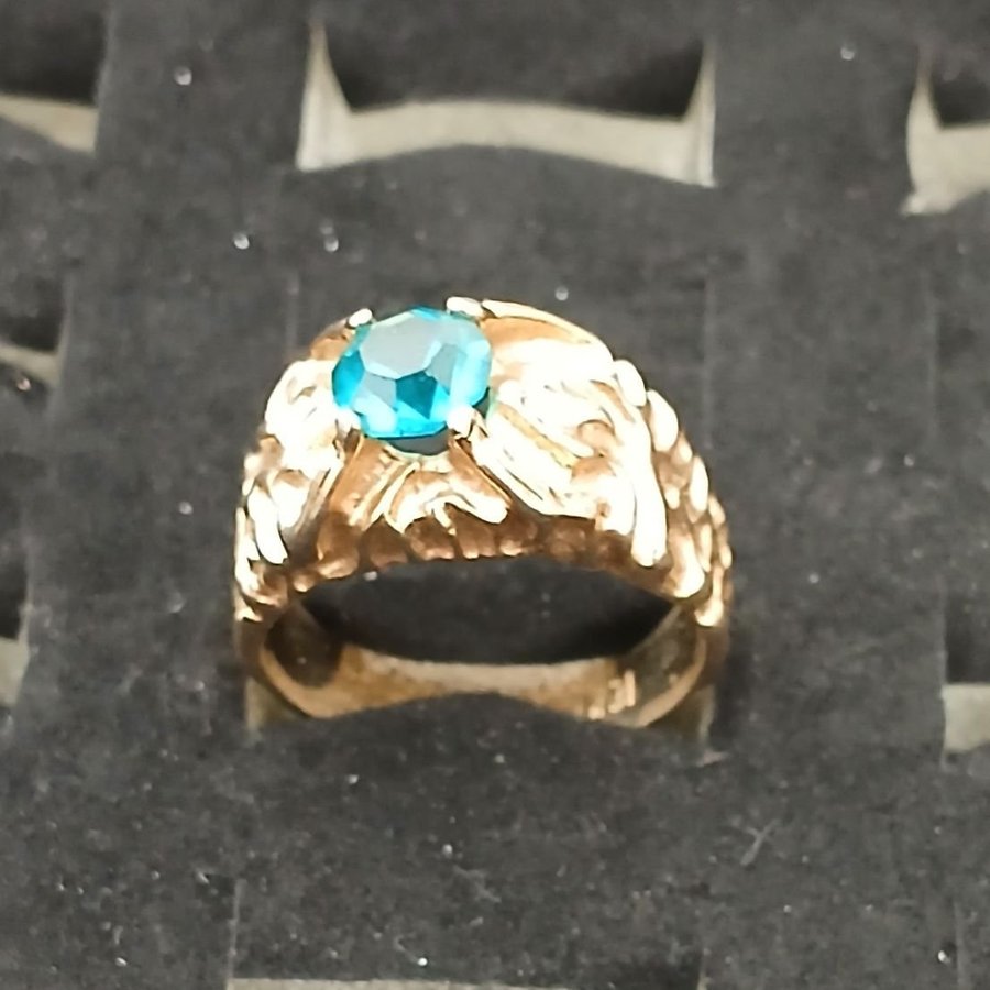 Vintage guldpläterad ring nr 9