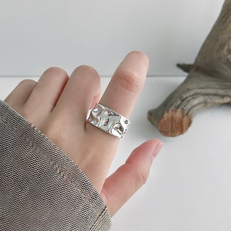 17mm 18mm silverpläterad ring rostfritt stål justerbart trendig smycke bucklad