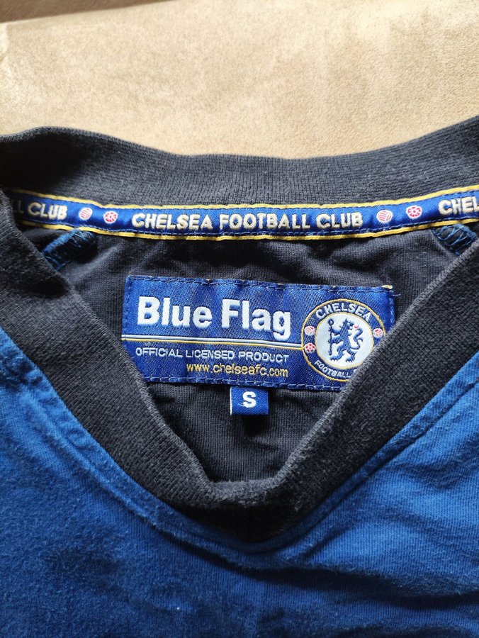 Blue Flag CHELSEA blå t-shirt storlek S Fotbollströja