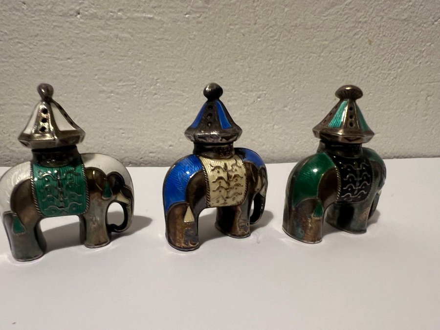 JACOB TOSTRUP 3 st silver Elefant Salt- och Pepparkar Norge