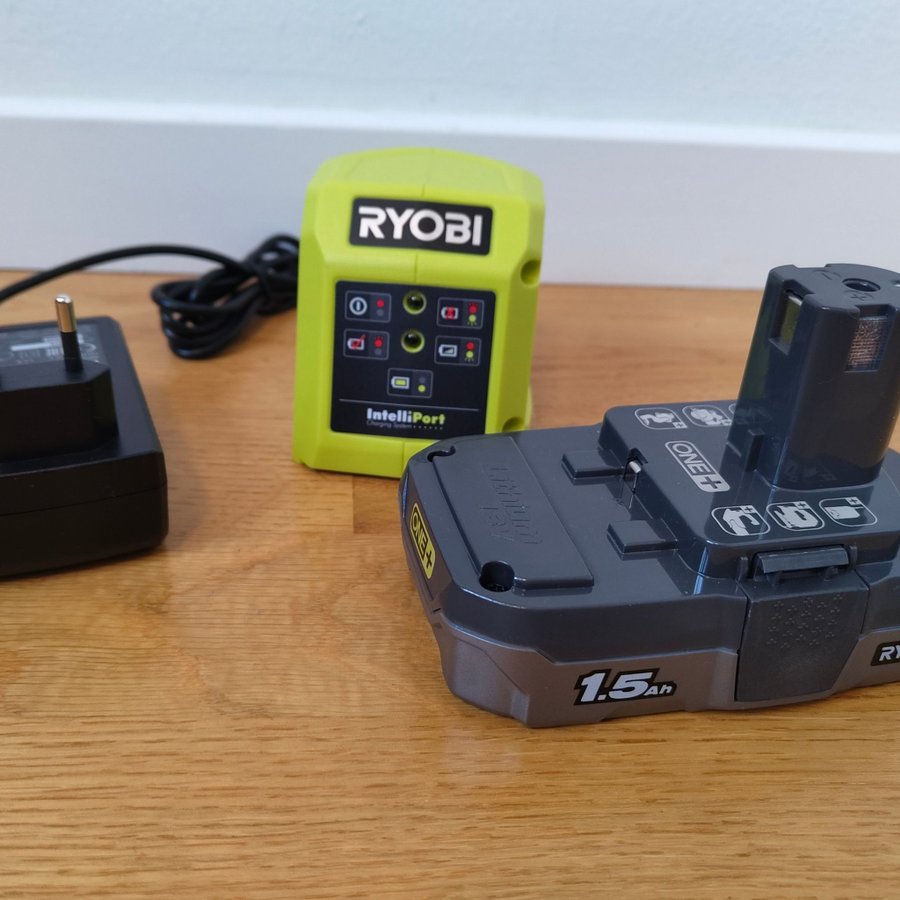 Ryobi 18V Batteri 1.5Ah inkl laddare