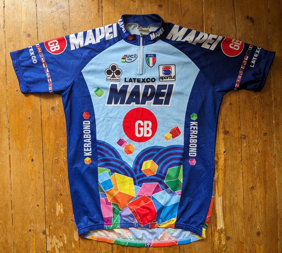 Mapei GB sportful blå cykeltröja storlek XXL latexo Colnago