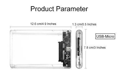 USB 3.1 Transparent HDD-hölje 2.5