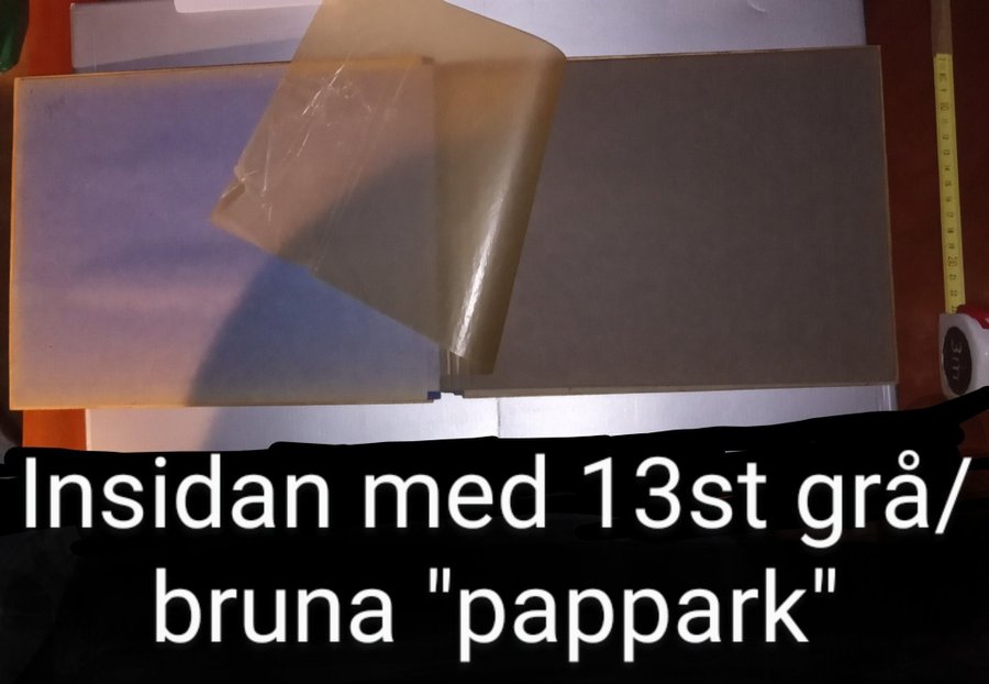 Vintage Fotoalbum, fram  baksida i trä