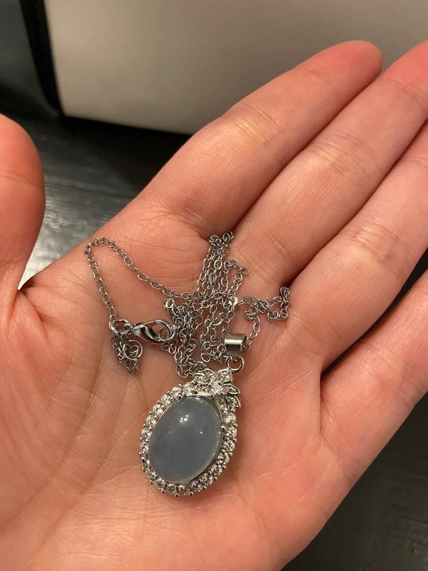 Sterling Silver Necklace with Aquamarine Gemstone