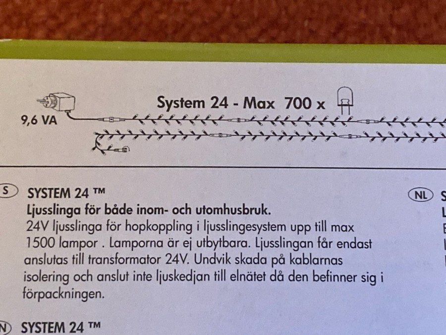 System 24 Ljuskedja +10m Extra Total längd 20 meter och 200 lampor