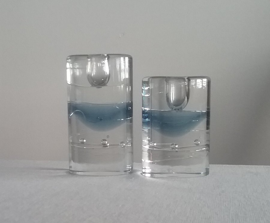 2 Ljusstakar i glas Iittala Arkipelago Timo Sarpaneva