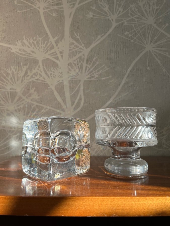 2 föremål i glas Bertil Vallien Boda Åfors retro